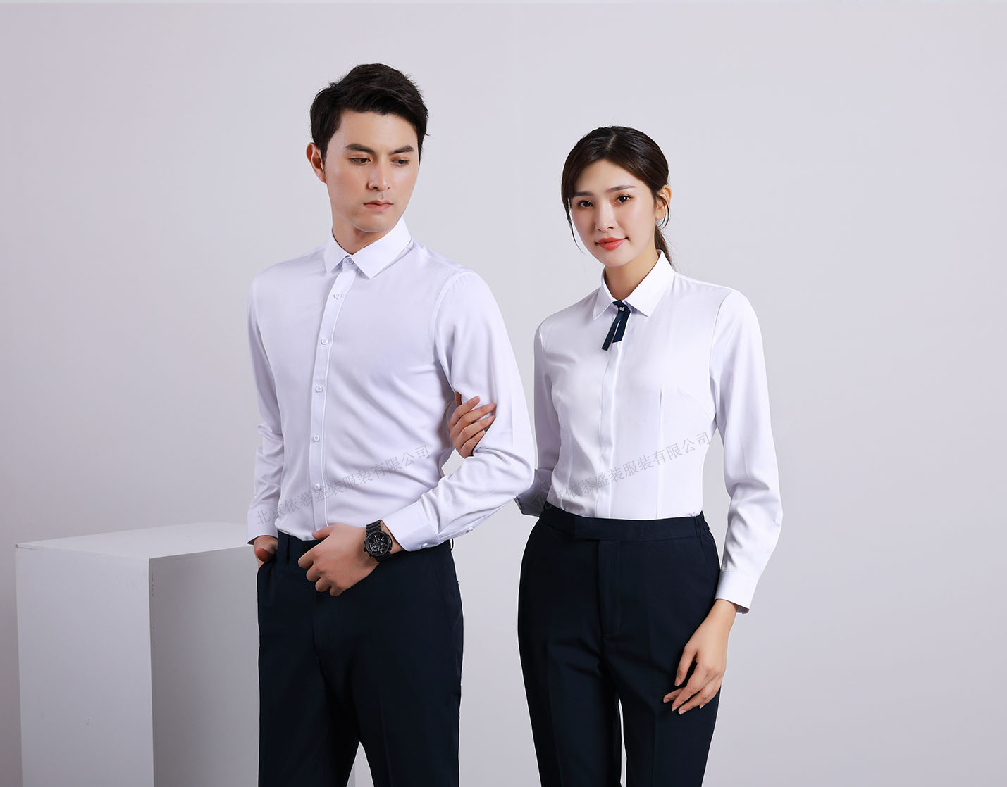 襯衫定制 時(shí)尚襯衫男女士春季 白色長袖襯衫