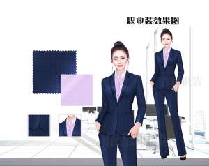 職業(yè)裝定制 時(shí)尚職業(yè)裝女士 藏藍(lán)色長